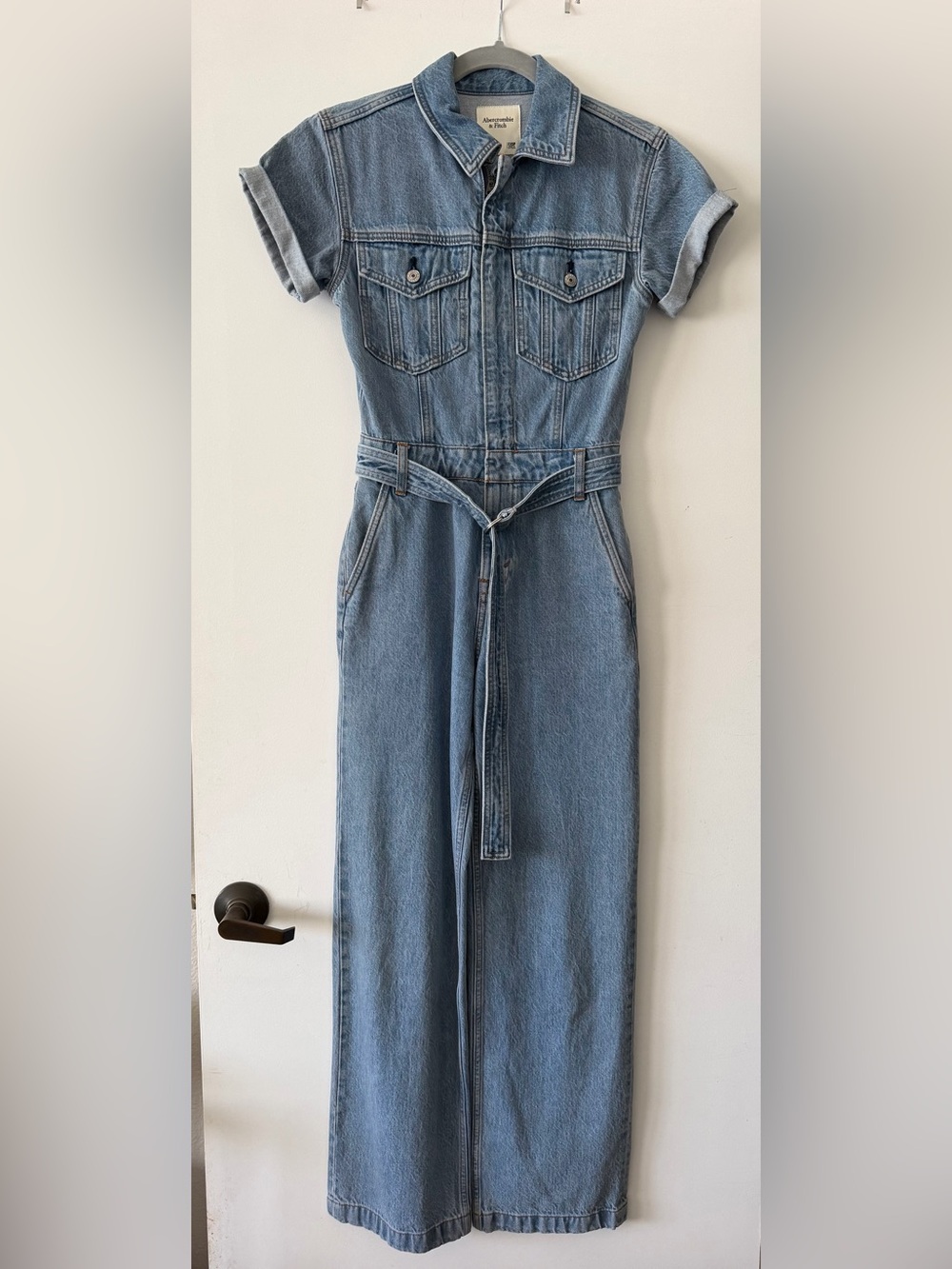 Abercrombie & Fitch Light Blue Denim Jumpsuit